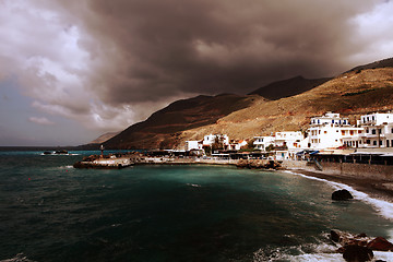 Image showing Chora Sfakion under a stormy sky