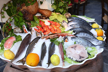 Image showing Greek fish taverna seafood display