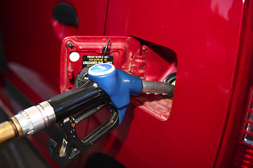 Image showing Filling up with unleaded fuel