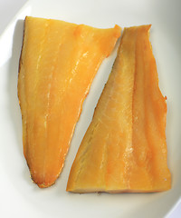 Image showing Smoked haddock fillets vertical