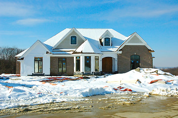 Image showing Winter House Construction