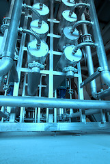 Image showing Pipes, tubes, valves at a power plant