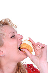 Image showing Woman eating cake