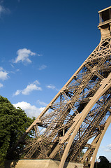 Image showing eiffel tower base with trees