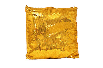 Image showing Golden sparkling pillow