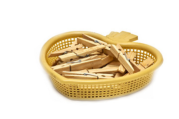 Image showing Isolated clothespins