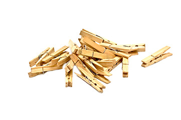 Image showing Isolated clothespins