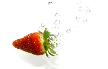 Image showing Strawberry splashing