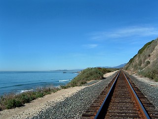 Image showing Coastal Train Tracks