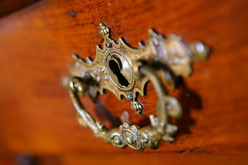 Image showing old-time chest of drawers