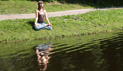 Image showing beautiful girl near by water