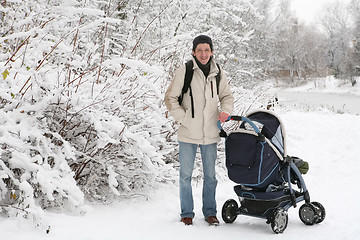 Image showing smiling father