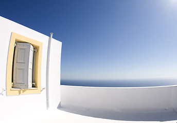 Image showing greek island architecture overlooking the aegean sea