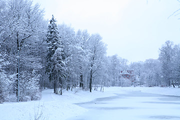Image showing blue winter landscape with house