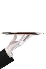 Image showing hand of the waiter with dish