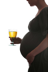 Image showing pregnant woman with juice