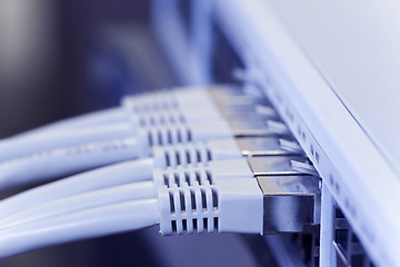 Image showing lan cables connected to a switch