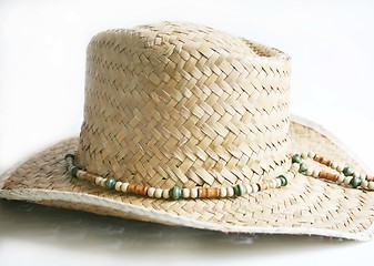 Image showing Straw hat with beads 