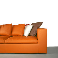Image showing Orange sofa isolated