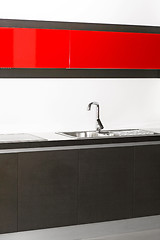 Image showing Red kitchen vertical