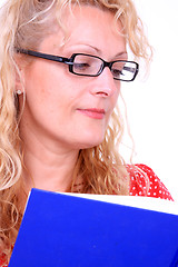 Image showing Young  woman reading