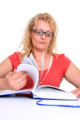 Image showing Young  woman reading