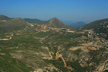 Image showing Aerial view on the village of Parga 