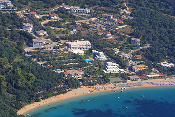 Image showing Aerial view on the village of Parga 