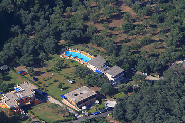 Image showing Aerial view on the village of Parga 