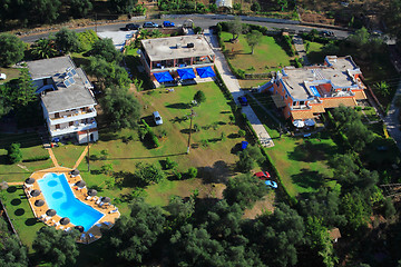 Image showing Aerial view on the village of Parga 