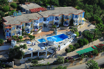 Image showing Aerial view on the village of Parga 