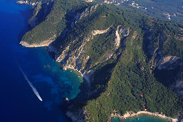Image showing Aerial view on the village of Parga 