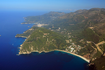 Image showing Aerial view on the village of Parga 