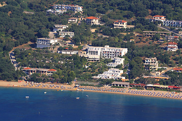 Image showing Aerial view on the village of Parga 