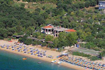 Image showing Aerial view on the village of Parga 