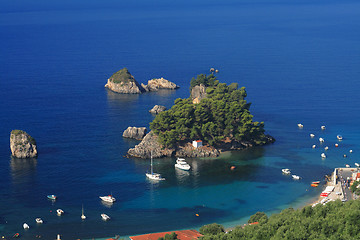 Image showing Aerial view on the village of Parga 