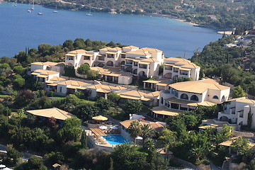 Image showing Aerial view on the village of Sivota