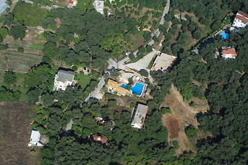 Image showing Aerial view on the village of Parga 