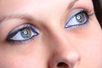 Image showing beautiful woman`s open colorful eye