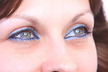 Image showing beautiful woman`s open colorful eye