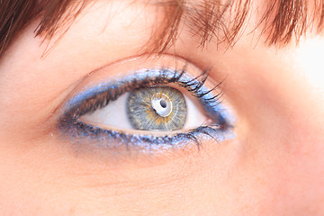 Image showing beautiful woman`s open colorful eye
