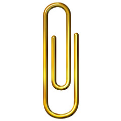 Image showing 3D Golden Paper Clip