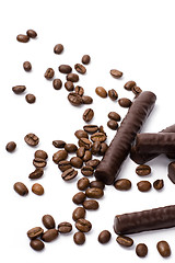 Image showing chocolate bars and coffee