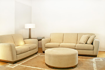 Image showing Two beige sofas