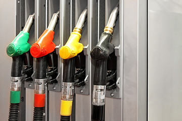 Image showing Petrol nozzles color