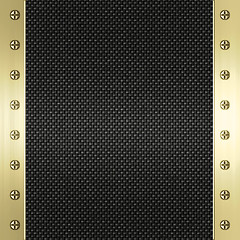 Image showing carbon fibre and gold background