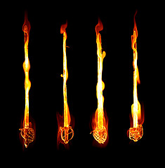 Image showing flaming fiery swords