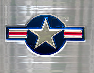 Image showing star on brushed metal