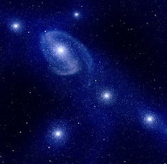 Image showing nebula and galaxy in space