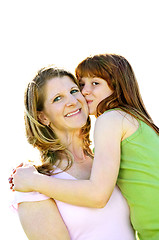 Image showing Mother and daughter hugging